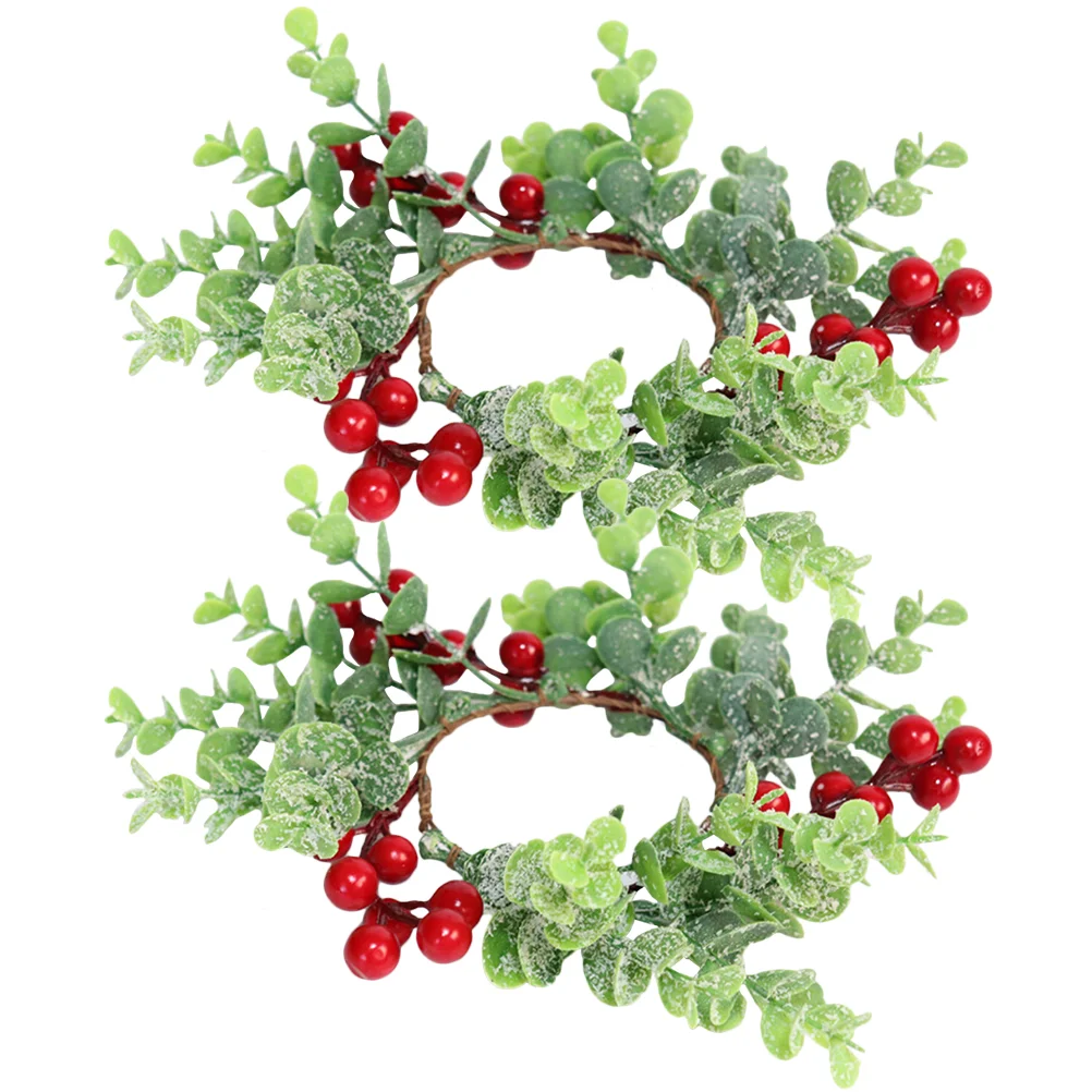 

Wreath Christmasrings Berry Garland Wreaths Holderred Holly Ring Flower Leaves Pillar Napkingreenery Inch Mini Window