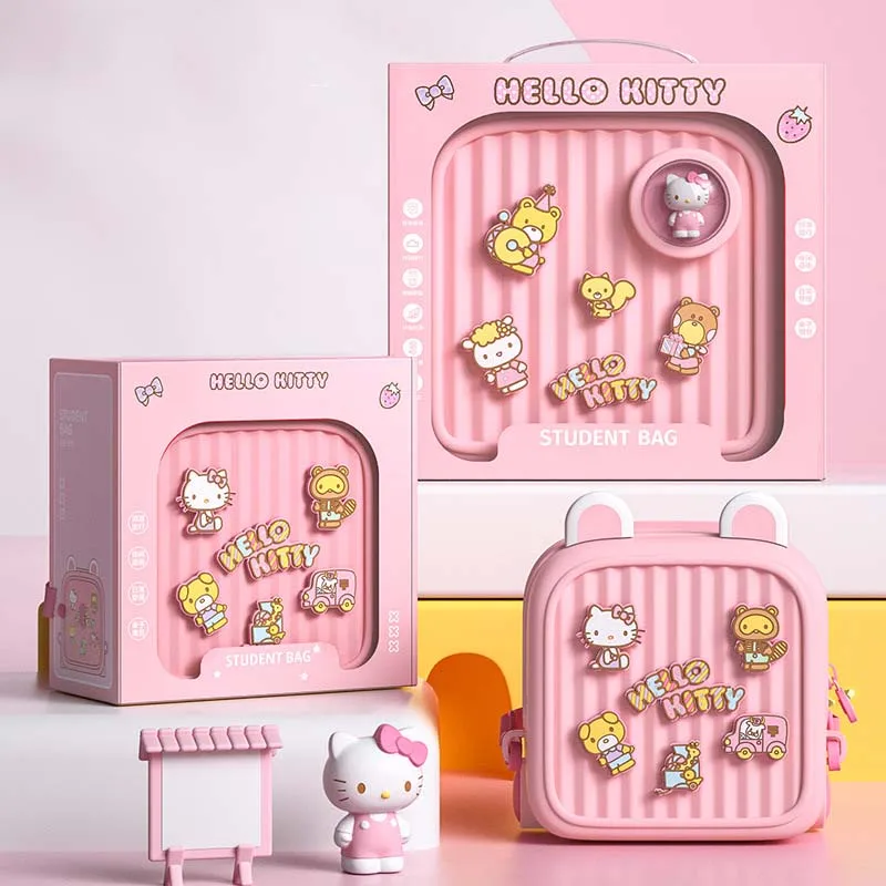 

Милый детский дорожный рюкзак Sanrio Hellokitty с мультяшным рисунком, сумка-мессенджер с узором «сделай сам», школьный портфель для детского сада