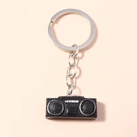 new cute enamel radio keychain for car key women men handbag pendants key rings diy handmade crafts jewelry accessories