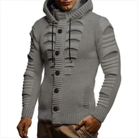 plus size fashion 2021 knitting sweater men spring autumn new hollow casual slim fit grey hooded sweaters male winter warm 5xl
