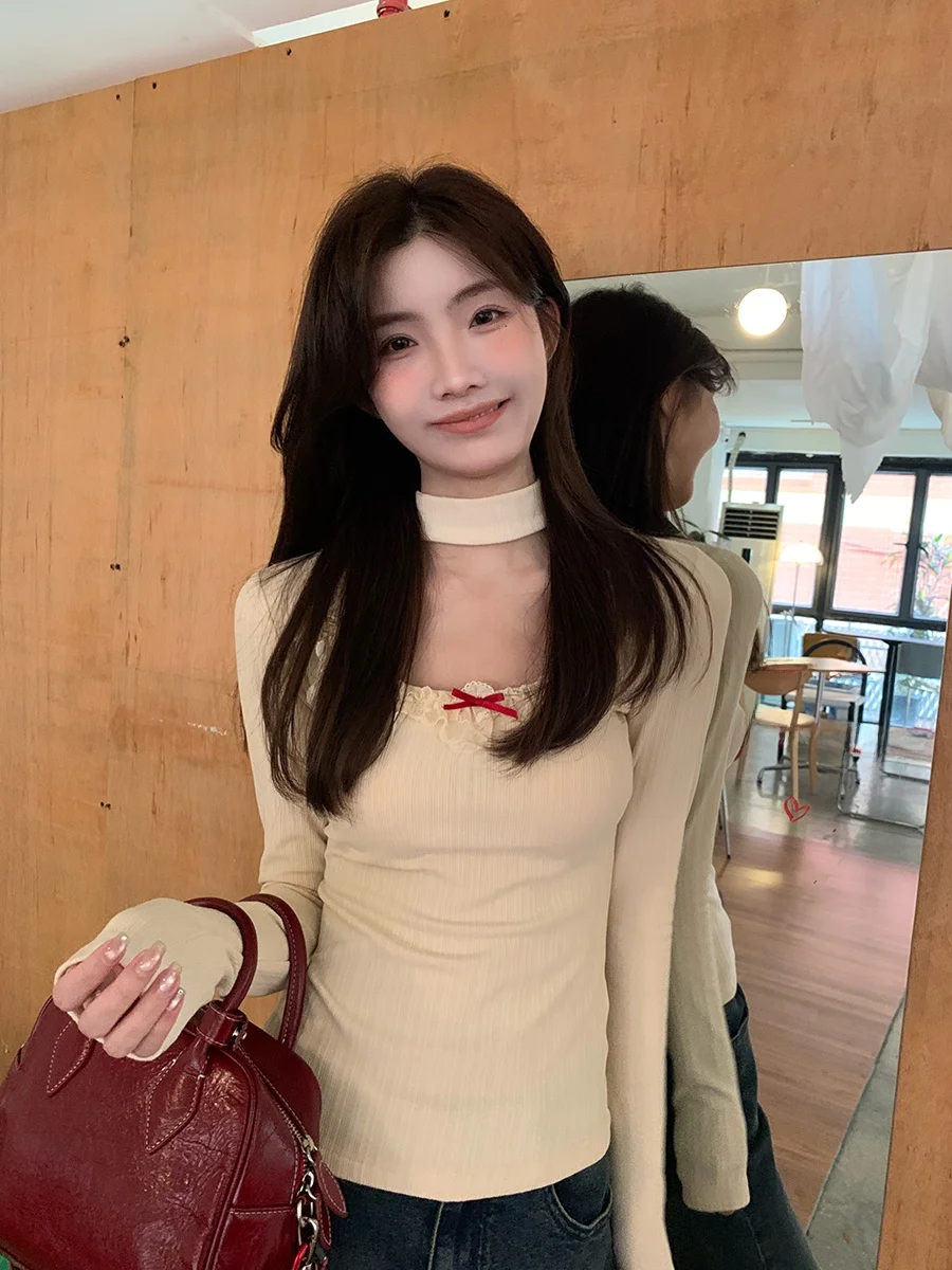 RED People's Hall Внутренняя одежда Нижняя рубашка Женская 2024 Новая осенне-зимняя High