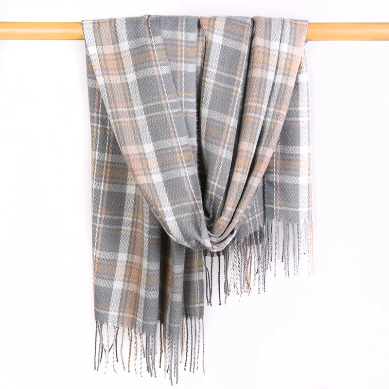 

Scarves Women Plaid Trendy Students Harajuku Soft Ladies Accessories Winter Warm Wraps Womens High Quality Simple Korean Style