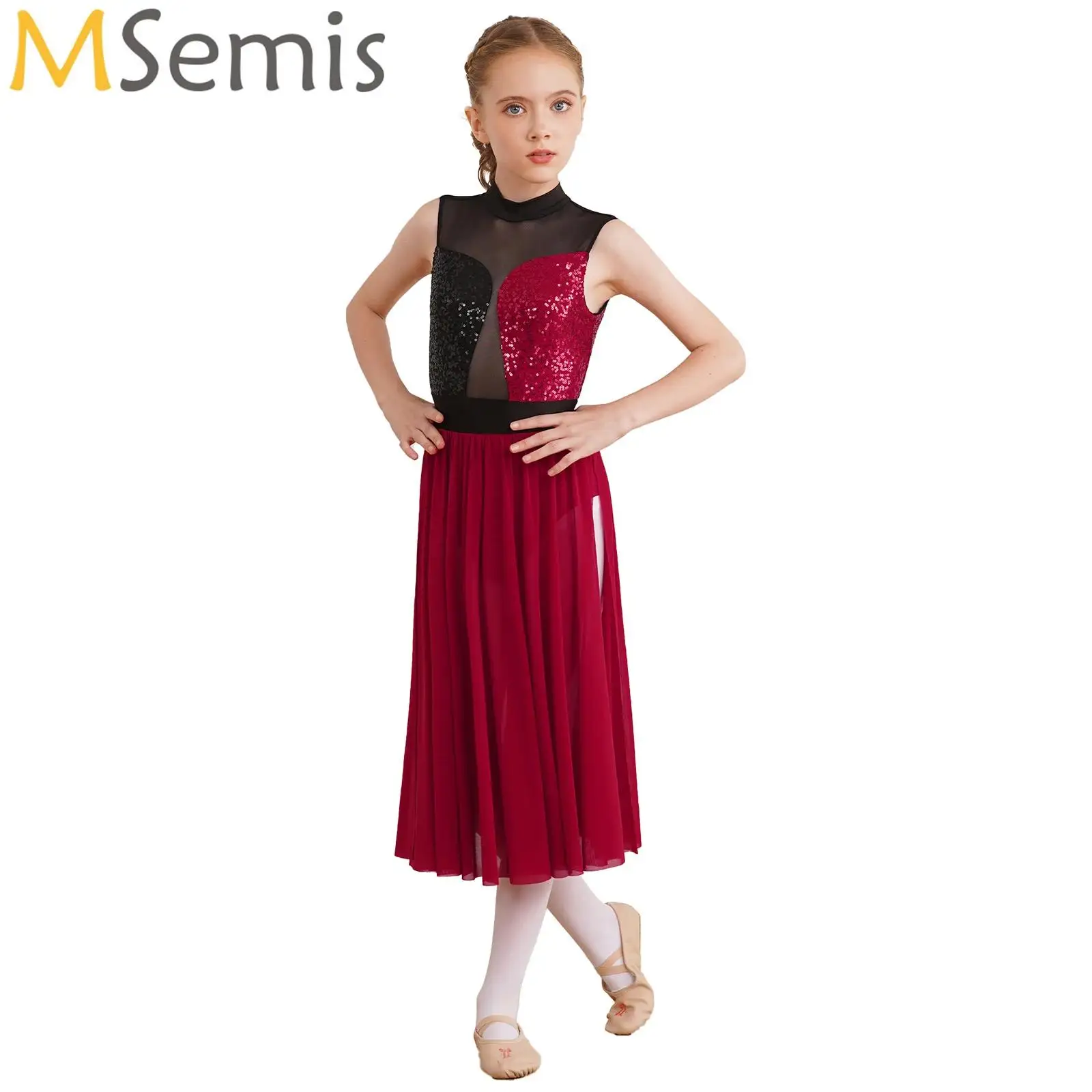 Детское современное Lyrical танцевальное платье для девочек, блестящее ...