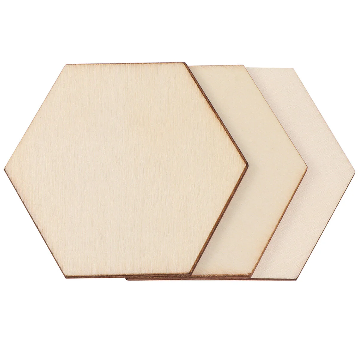 

25Pcs Wooden Hexagon Slices Natural Geometric Discs Geometric Wooden Cutouts for Embellishments DIY Crafts