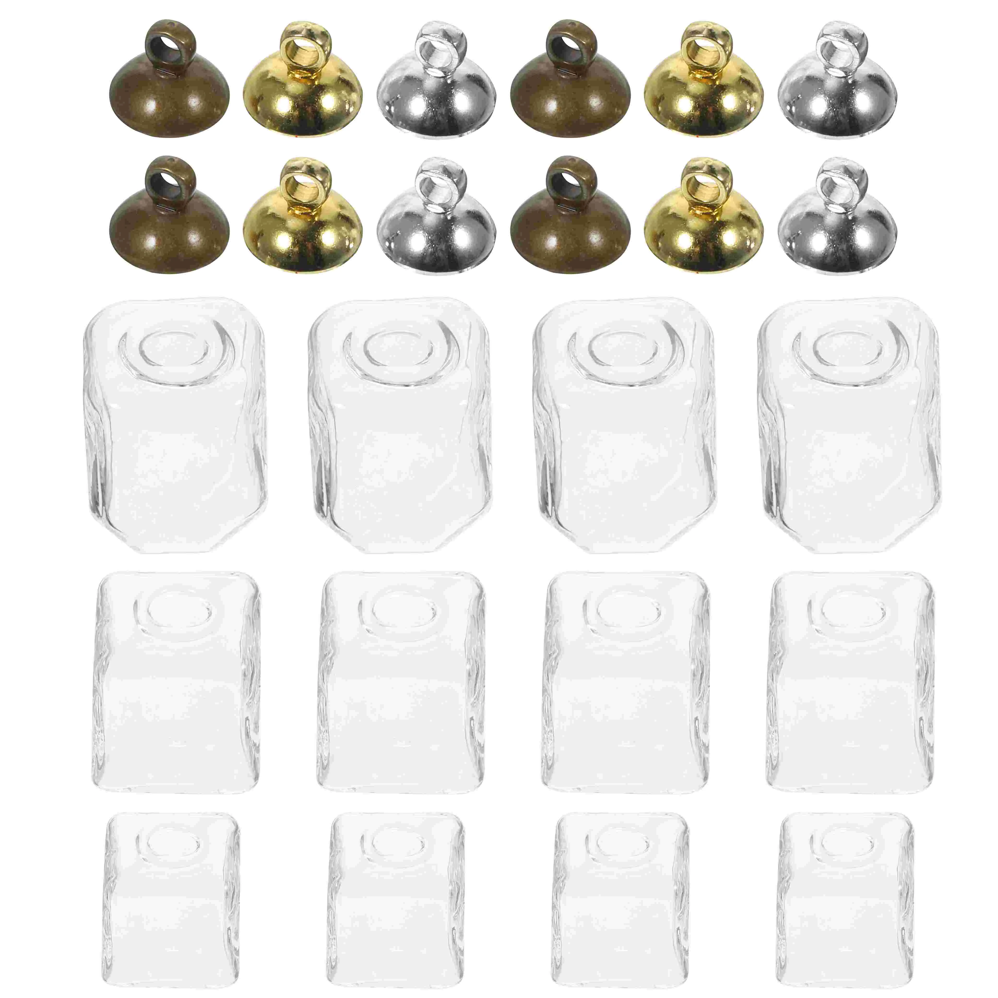 

12 Pcs Glass Bottle Charm Pendant Mini Charms Choker Necklace Crafts Earrings Bracelet