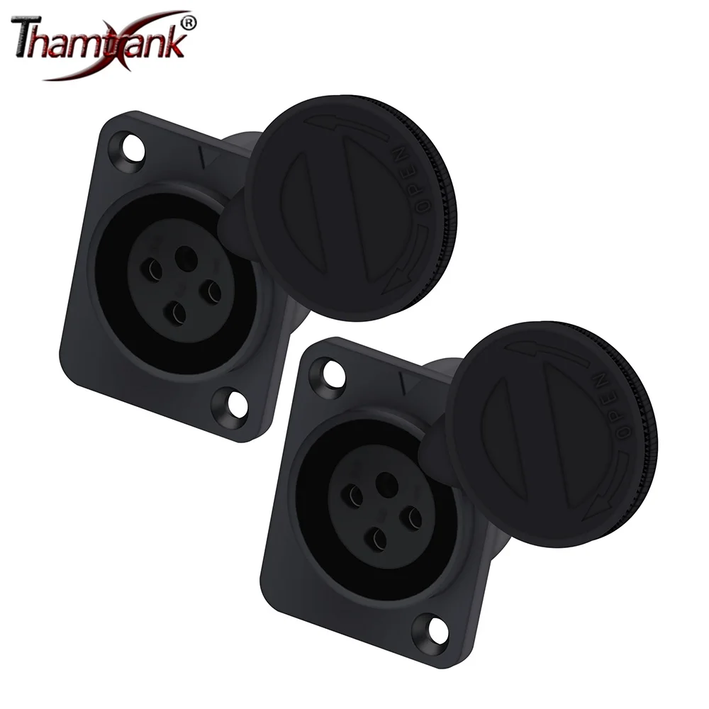 

4pc 4Pin Female Jacks Plugs and sockets XLR Connector electrical Panel With Circular Aviation protecting cover
