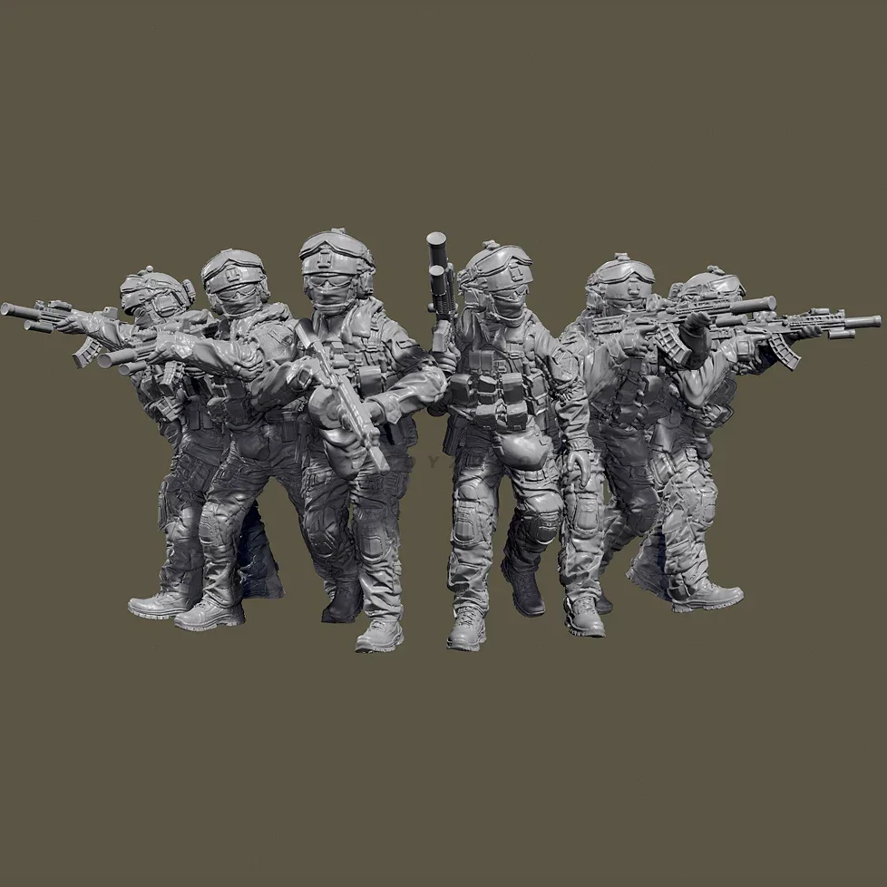 Набор моделей солдат из смолы 38 мм 50 бесцветные и самособранные фигурки 3D-печать