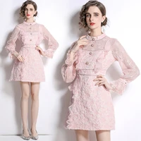 light luxury celebrities pink jacquard lace summer dress robe femme collection 2022 gothic retro ladies dresses cupshe k9022