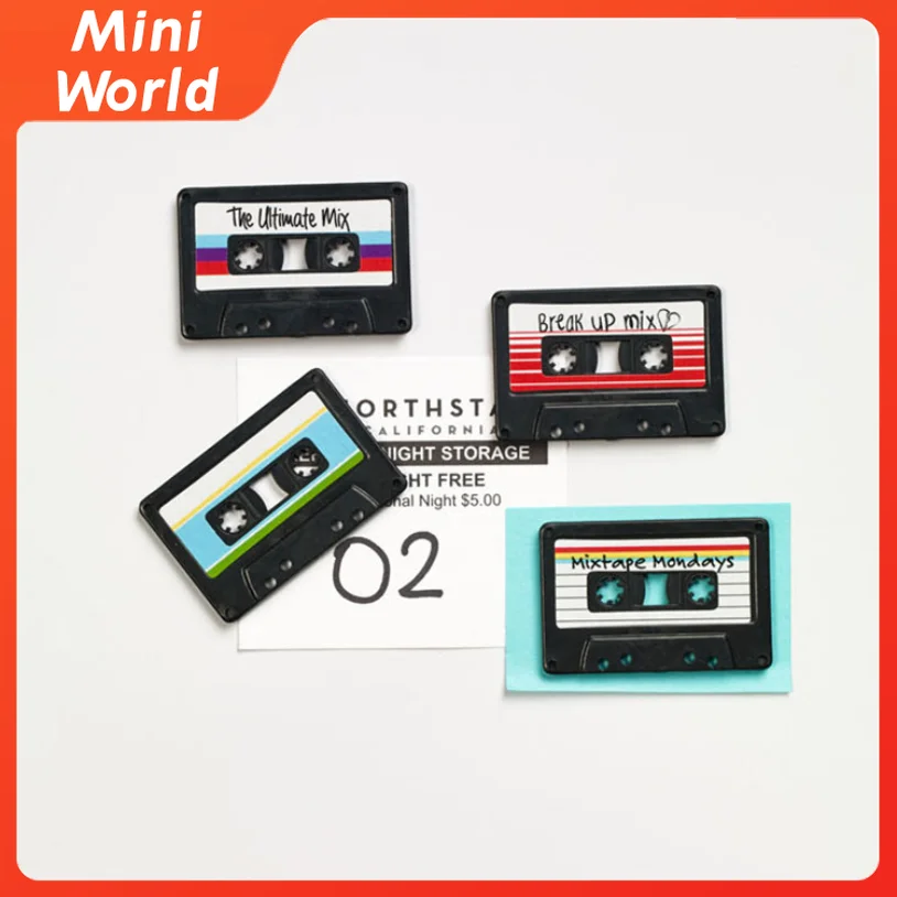 

4Pcs/Set Nostalgic Cassette Record Fridge Magnet Home Refrigerators Decor Cactus Fridge Stickers Home Decor Decor for Kitchen