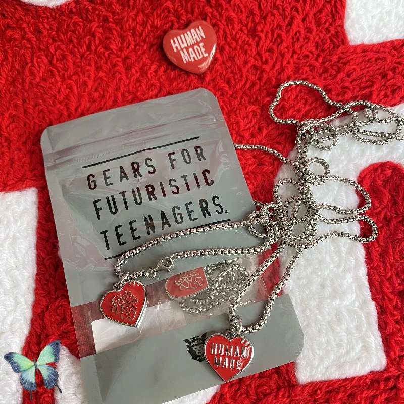 

70cm Human Made Love Heart Metal Necklace Pendant
