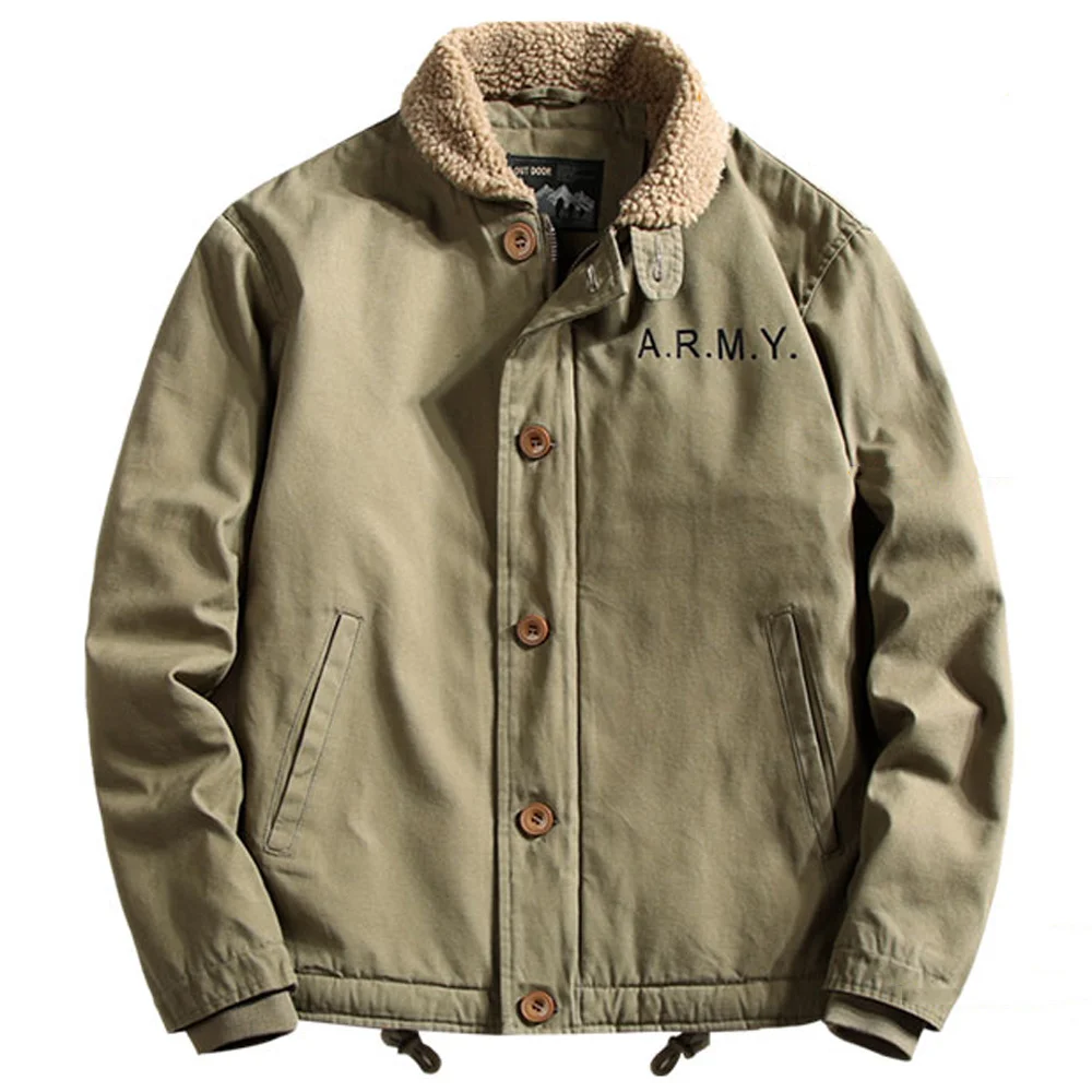 

Winter Army Man Autumn Down Velvet Warm Cotton Coat Men Oversized Outerwear Jacket Air Force Military Male Overcoat 4XL