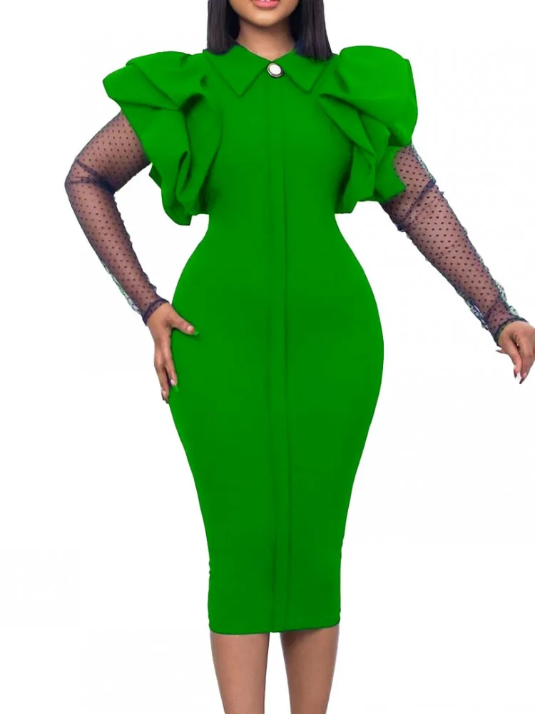 

African Birthday Dress Women 2022 Bodycon Party Long Sleeves Christmas Elegant Event Africa Evening Coming Midi Dresses