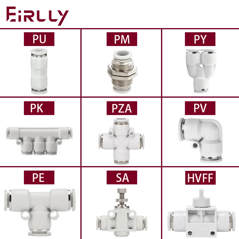 

Pneumatic Hose Fitting Pipe Connector Trachea Water Air Quick Release Couping 4/6/8/10/12mm PU PE HVFF PY PZA PK PM SA PV