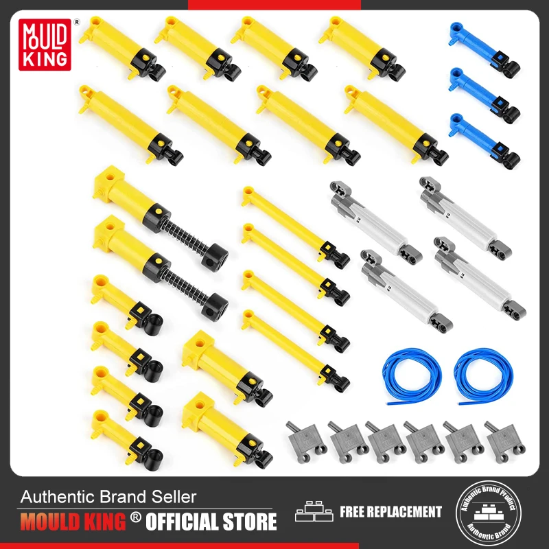 Набор пневматических форм King, инженерные пневматические цилиндры MOC, воздушный насос, поршневые штанги, подходит для игрушек кирпичей, всего 35 шт.