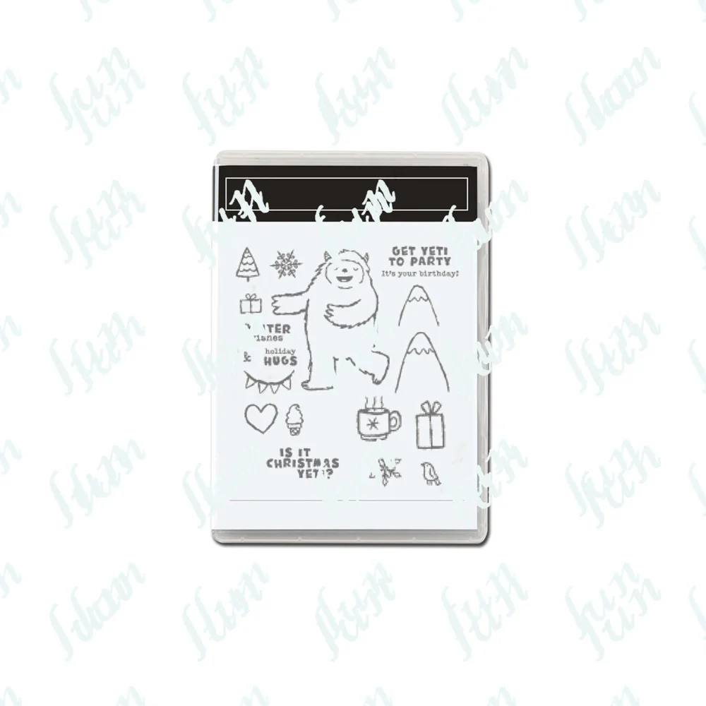 

Hugs Yeti Holiday Clear Stamps and Metal Cutting Dies Handmade 2022 Winter New Year Greeting Card Diy Make Scrapbooking Emboss