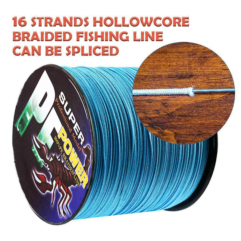 

DORISEA 16 Strands 100M - 2000M Hollow Core 100% PE Extreme Braided Fishing Line 20LBs-500LBs Assist Line Blue