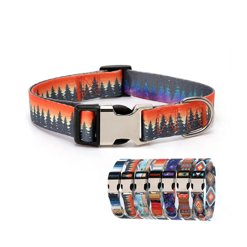 

Adjustable Print Soft Dog Collar Training Puppy Collars with Metal Buckle for All Dog Breeds