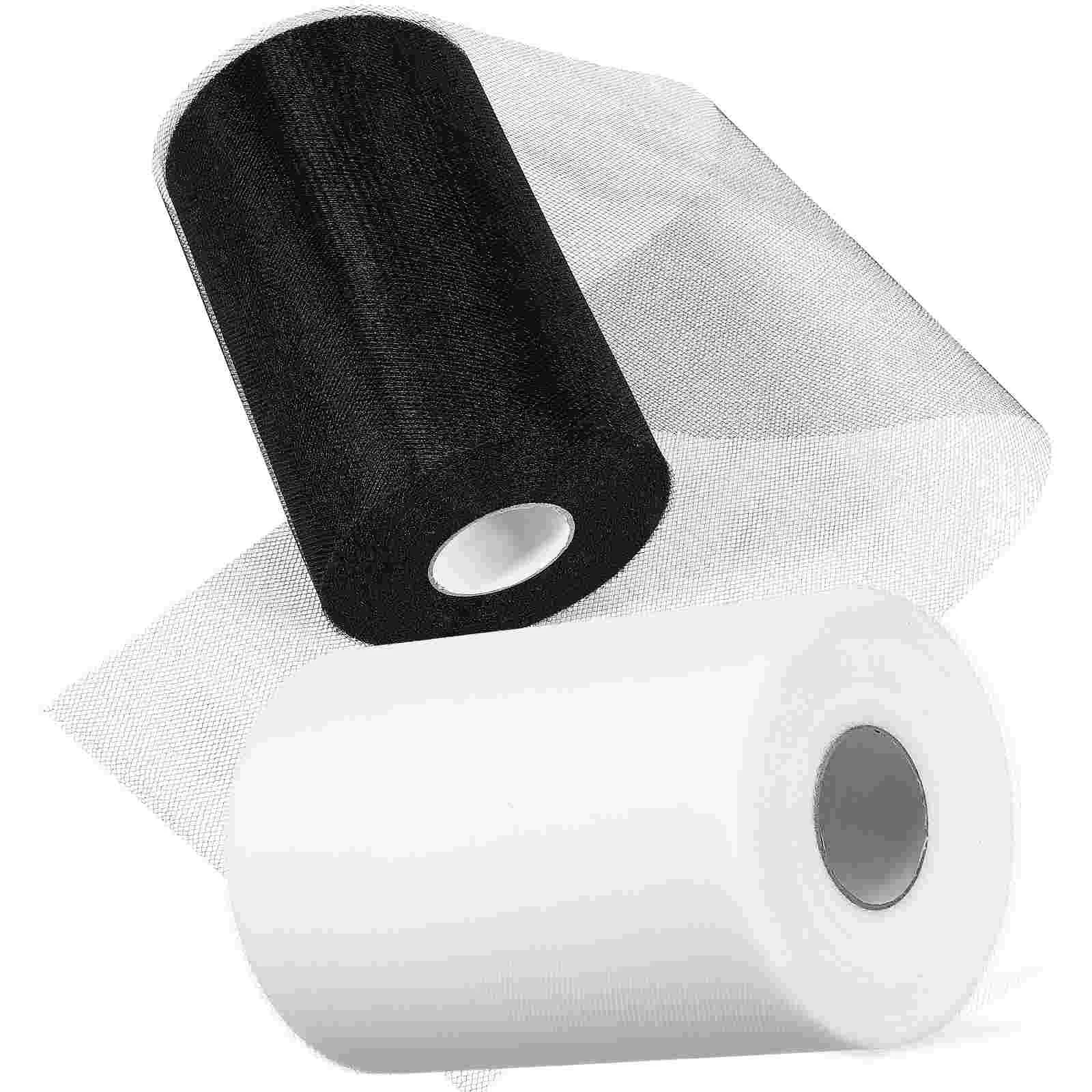

2 Rolls Tulle Fabric Rolls Tulle Spool Tulle Ribbon DIY Tutu Skirt Veil Wedding Craft Supplies 100 Yard