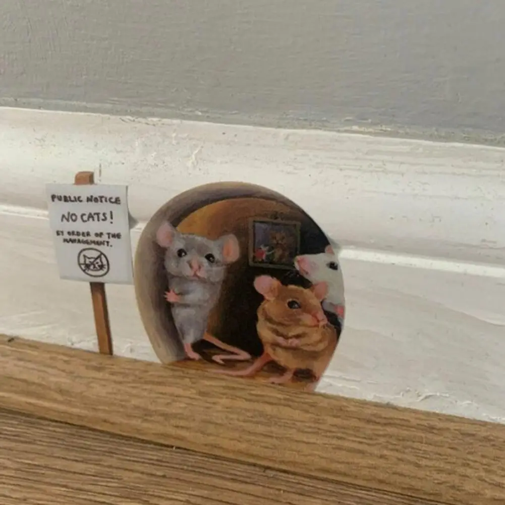 

1pcs Realistic 3D Mouse Wall Sticker Mouse In A Hole Wall Decal Unique Sticker Indoor Outdoor Decoration Mouse Wall Sticker