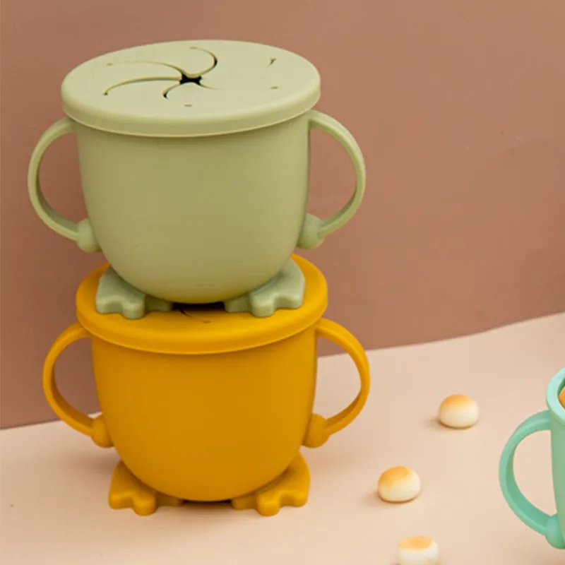 

Детские Силиконовые чашки для кормления, посуда, чашка для кормления и еды с ручкой, контейнер для закусок и блюд, Детские принадлежности