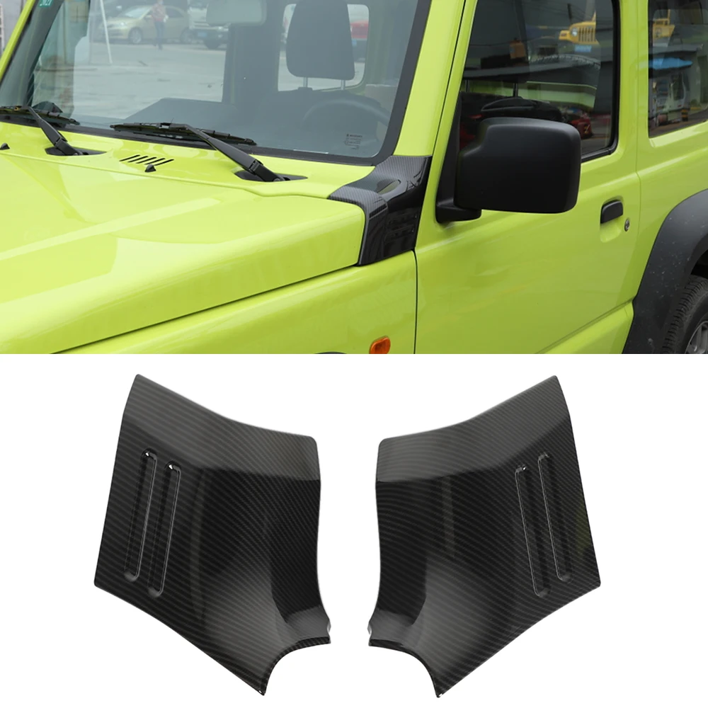 

Car Exterior Hood Cover Corner Wrap Angle Decoration Trim for Suzuki Jimny 2019 2020 2021 2022 JB74 Accessories ABS Carbon Fiber