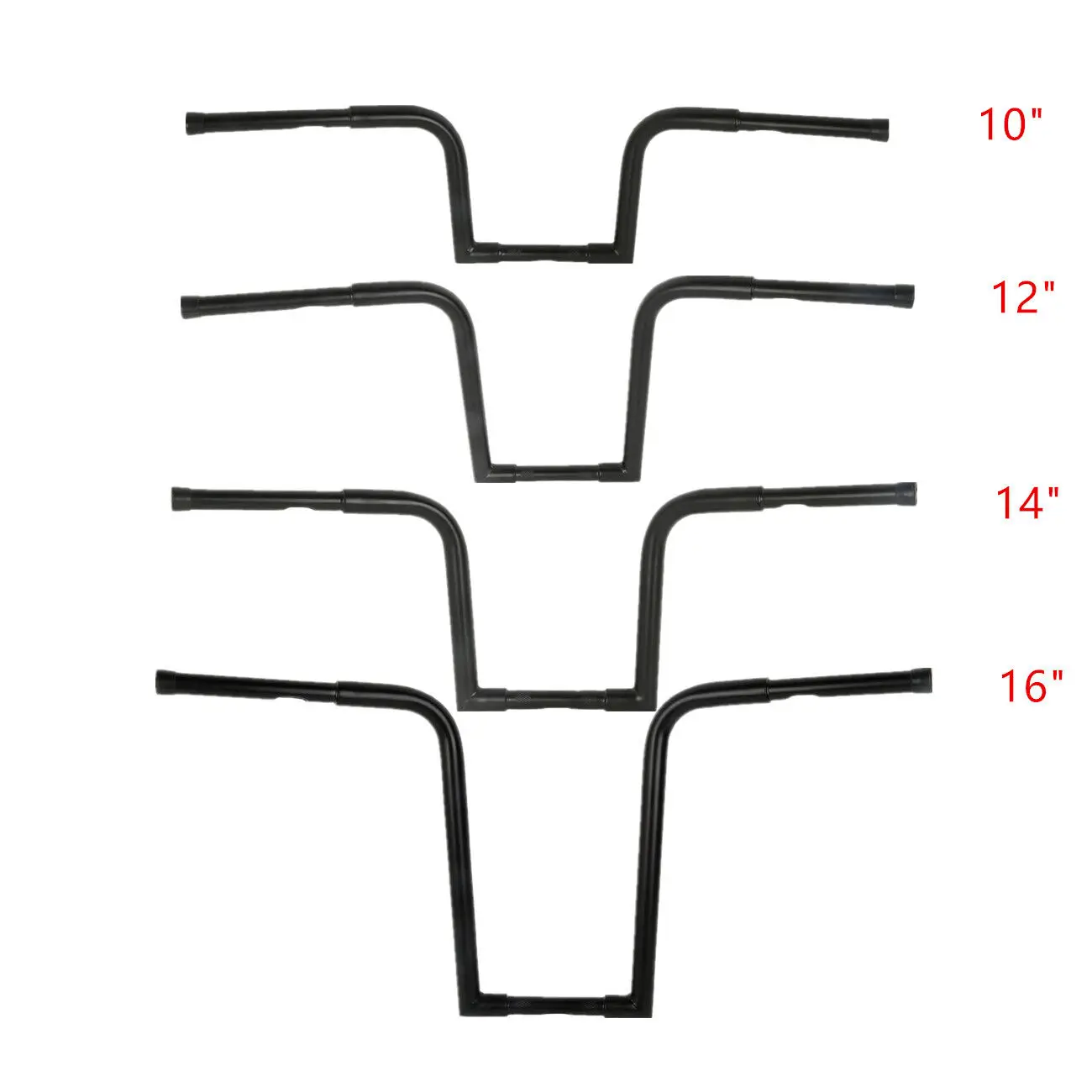 

Motorcycle Ape Hangers Bars 1-1/4" 10" 12" 14" 16"18" Rise Handlebars For Harley FLST FXST Softail Sportster XL883 black/chrome