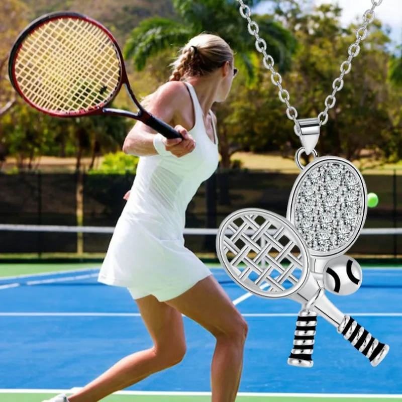 Ожерелье с подвеской в теннисную ракетку ожерелья для влюбленных колье медная