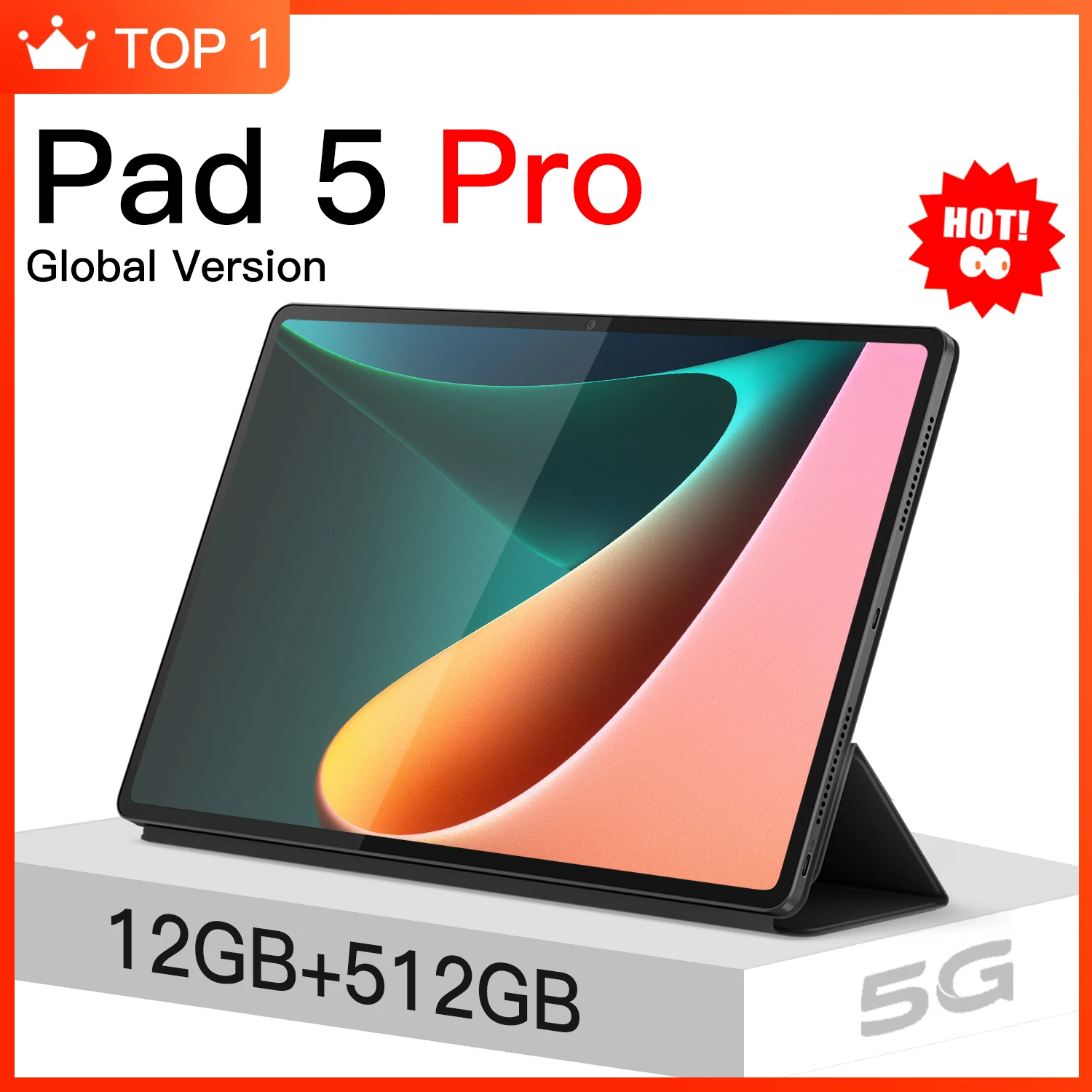 

Global Version Tablet Pad 5 Pro Android10 12GB 512GB Snapdragon865 Tablet PC 5G Dual SIM Card WIFI HD 4K Pad 8800mAh Netbook