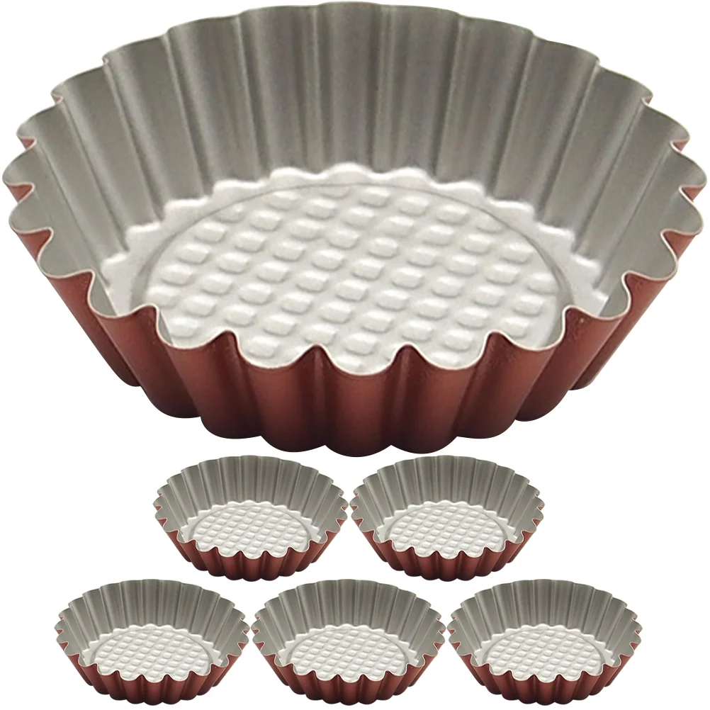 

6Pcs Practical Pie Molds Heat-resistant Small Pie Pans Egg Tart Molds for Cooking Home Baking Kitchen