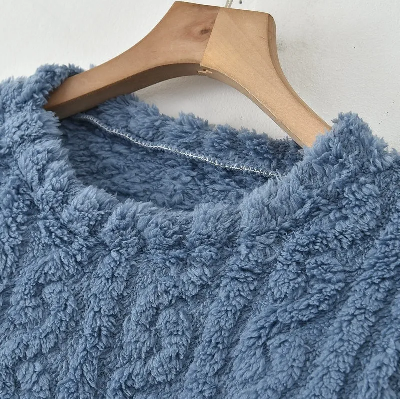 Коралловый флис жаккардовая домашняя одежда комплект из 2 предметов теплый