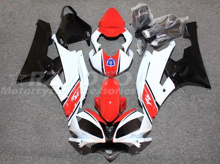 

4Gifts Injection mold New ABS Fairing Kit Fit for YAMAHA YZFR6 06 07 YZF R6 2006 2007 YZF600 yzfr6 06 07 Fairings Set Red White