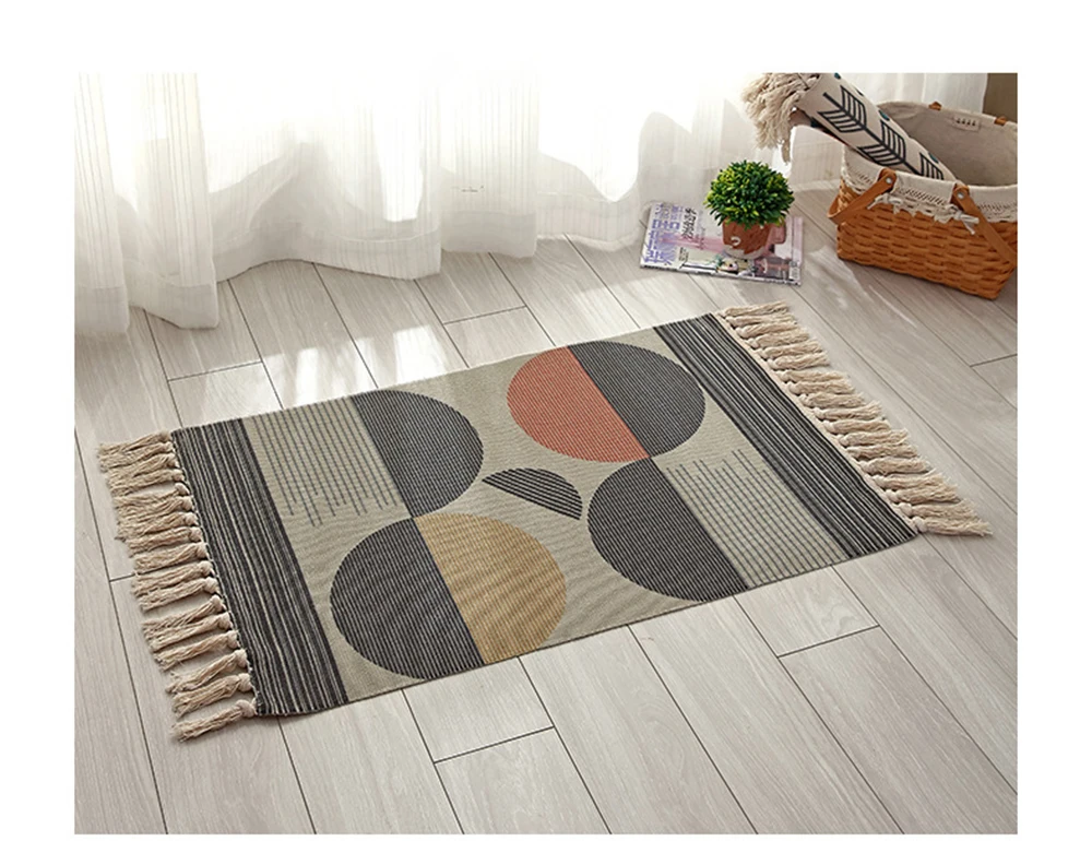 Плетеный вручную хлопковый льняной