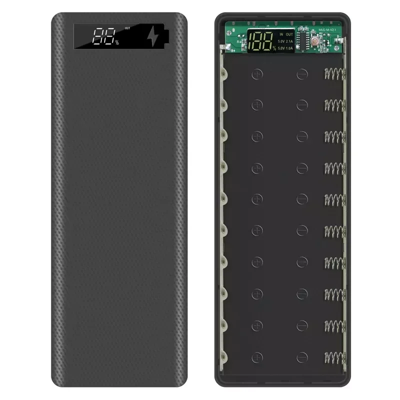 

NEW2023 Free Dual USB 10*18650 Power Bank Case Shell LED Digital Display 18650 Battery Holder Charging Box for Smart Phone