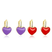 kissitty 2 color heart shape golden trendy tin alloy leverback earrings for women jewelry findings gift