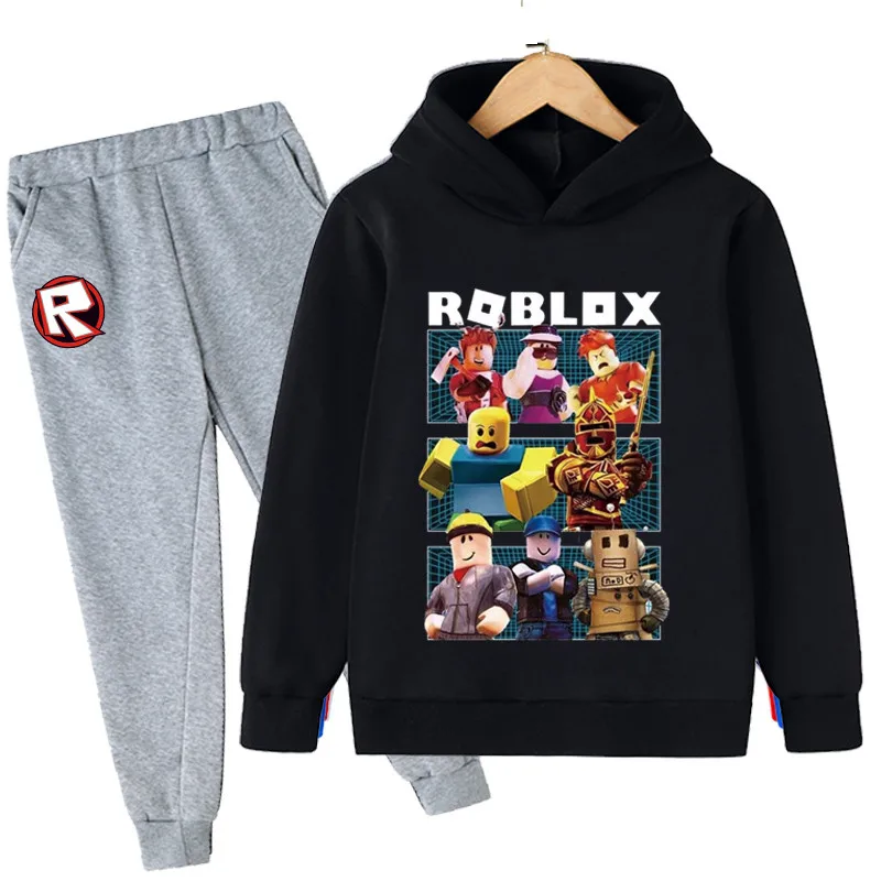 

4-14 Years Old Boys Clothes Robloxing Set Kids Printed Sportswear Hoodie Top + Pants 2 Piece Set 2023 Kids Clothing Charming Fit