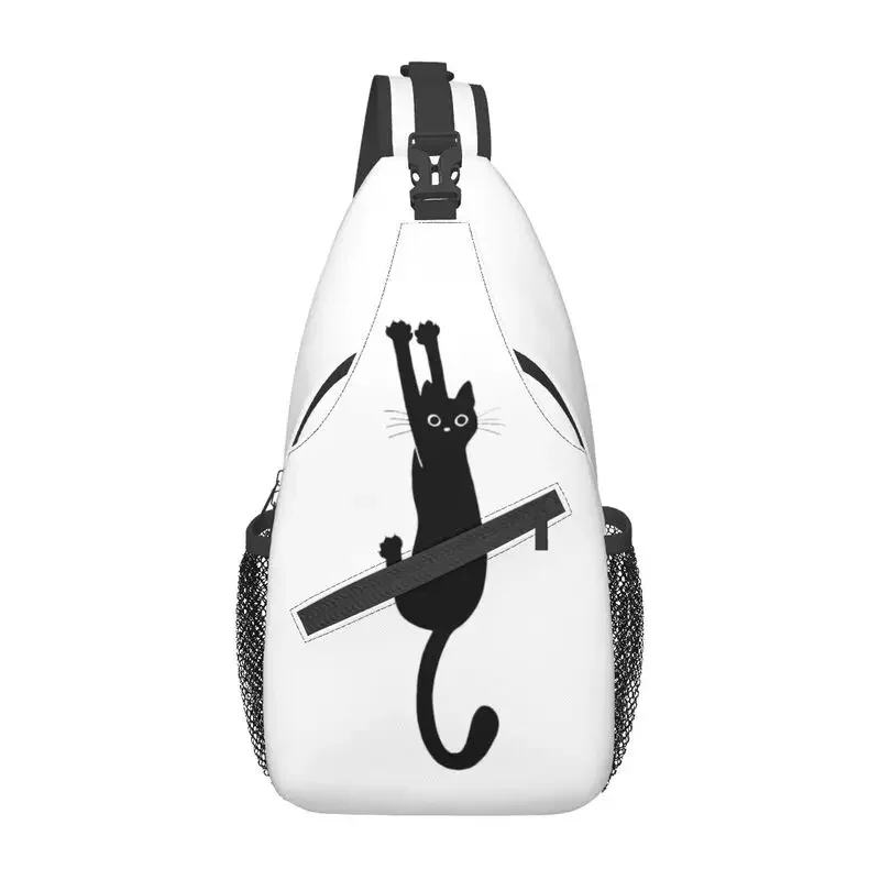 Рюкзак через плечо с черной кошкой мужская сумка на заказ для путешествий пешего