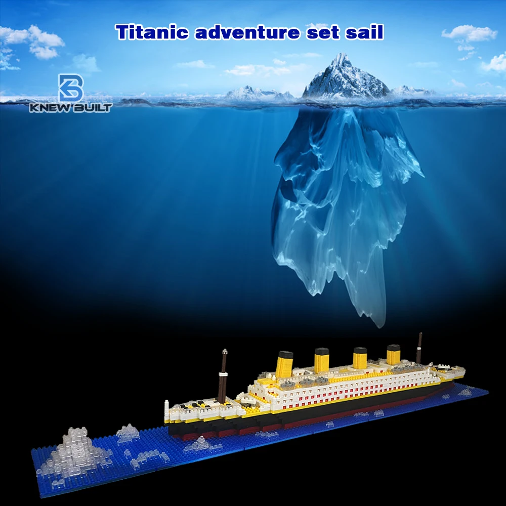 

Конструктор Biger «Титаник», модель айсберга, набор строительных блоков, игрушки, микро мини-кирпичи для взрослых, для девочек, сборка льда, круизный лайнер, лодка