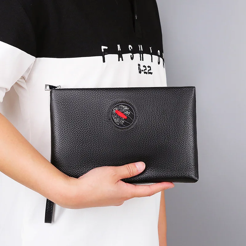 Clutch Bag Luxury Designer Men's Embroidery Hand-held Bag Simple Envelope Bag Coin Purse Men's Purse Large Capacity Handbags