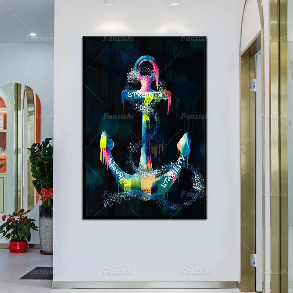 

Anchor Success Art Poster,Wall Art Canvas Painting Motivational Posters For Office Decor,Best Friend Encouragement New Home Gift