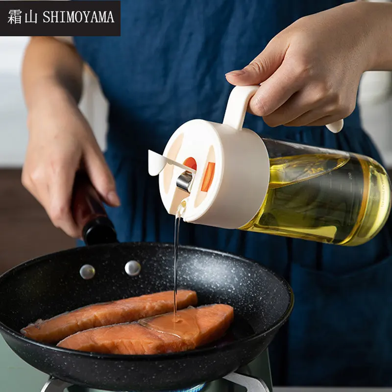 

SHIMOYAMA Glass Oil Bottle Sauce Vinegar Condiment Dispenser Leak-Proof Kitchen Seasoning Sealed Storage Jars 500ml Oil Pourer