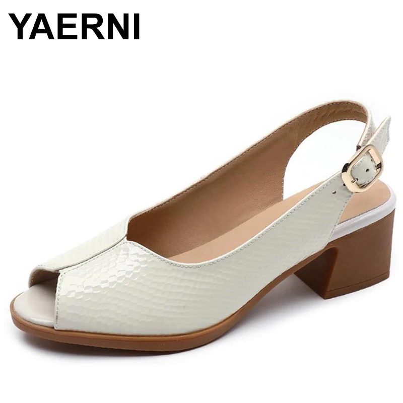 

2023 Summer shoes Woman open toe Women genuine leather High Heel sandals Casual platform Sandals Women Sandals