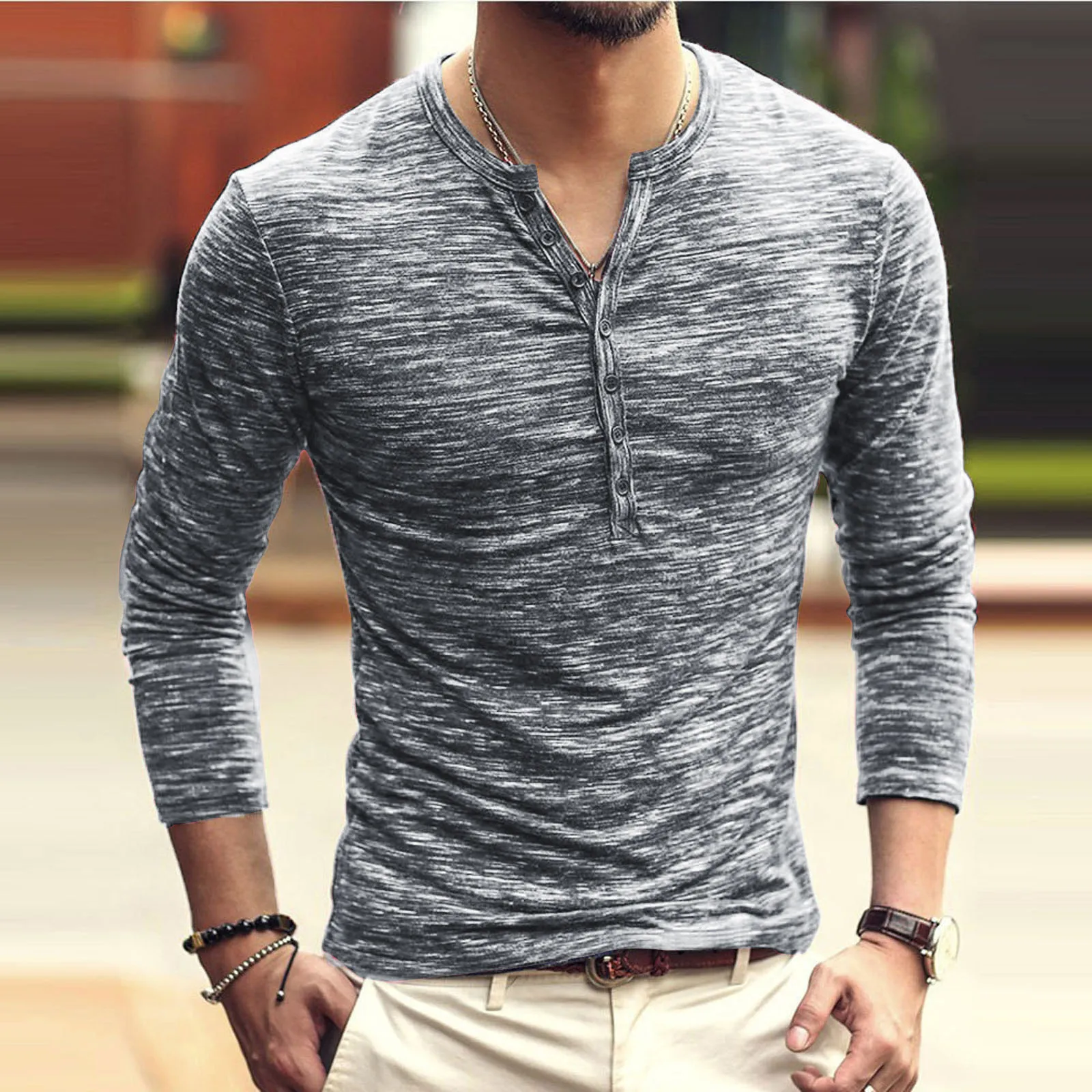 

Футболка мужская однотонная с V-образным вырезом, модный пикантный Топ с длинным рукавом и круглым вырезом для вечеринок, уличная одежда, Xxl, ...