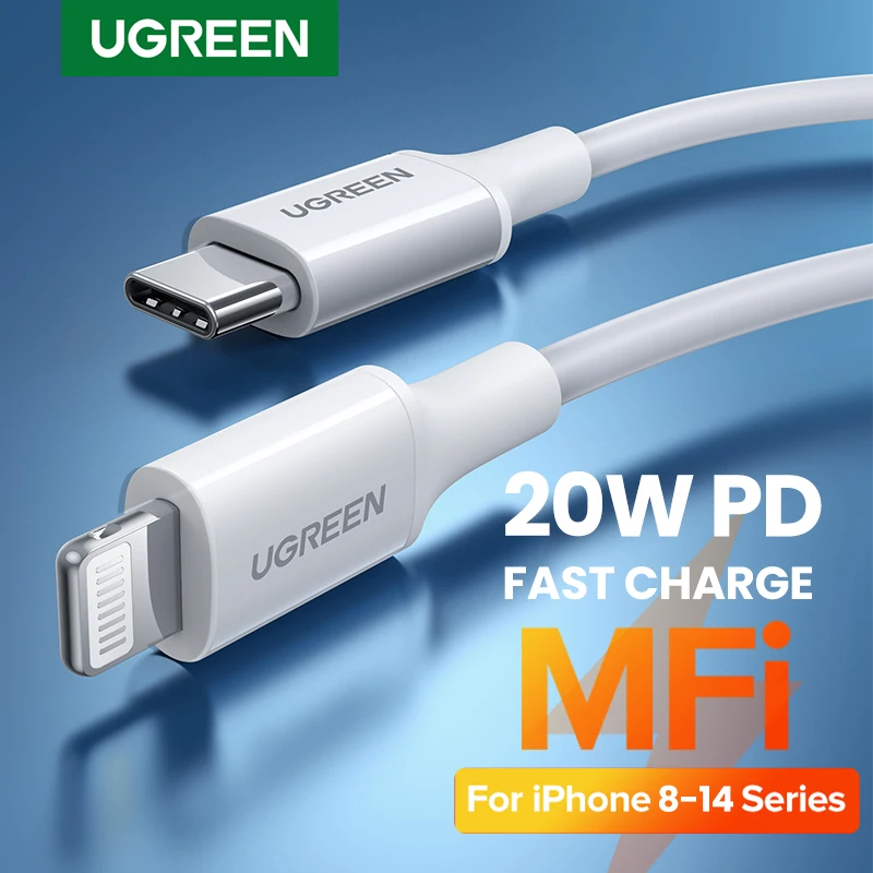UGREEN MFi 20W PD USB C to Lightning Cable for iPhone 14 13 12 Pro Max Fast Charging for iPad Mini Phone Charger Type C Cable