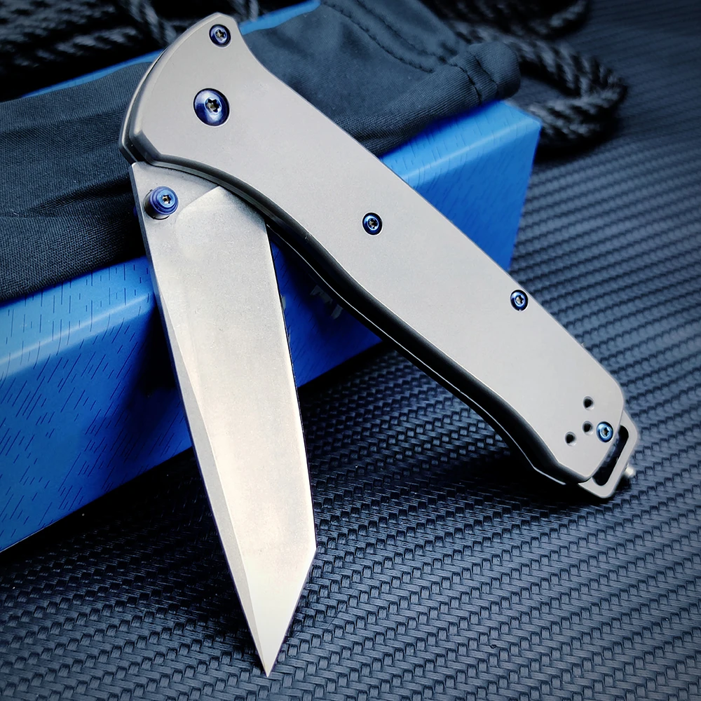 

Складной карманный нож BM 537 GY, тактический нож для повседневного использования, титановая ручка, инструменты для самообороны, походный охотничий швейцарский армейский нож