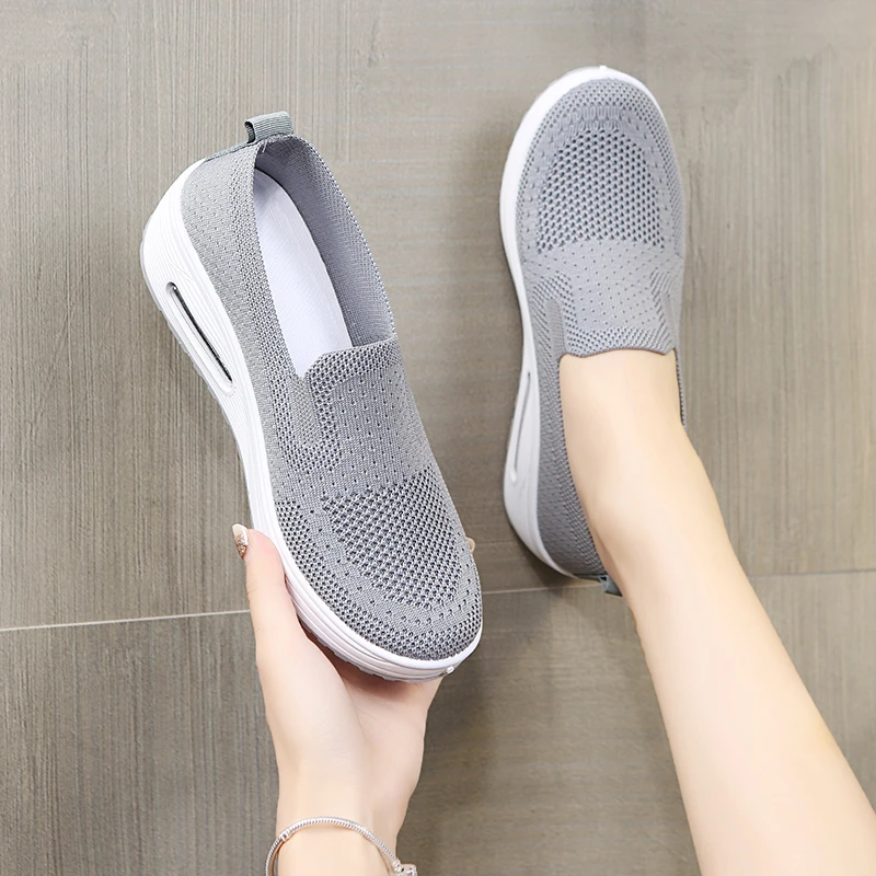 

2022 Summer Women Flat Platform Shoes Women Breathable Casual Sneakers Shoes Flat bottom wedge Walking Shoes Women