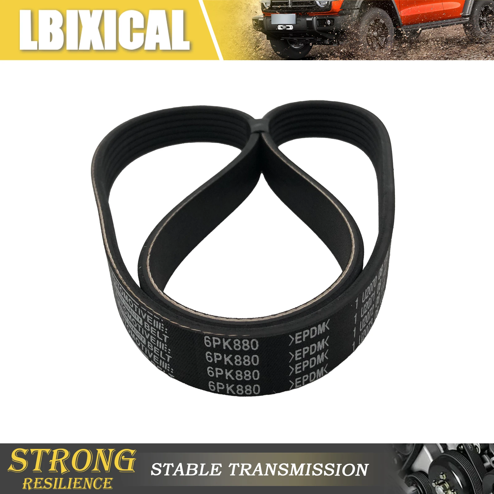 

LBIXICAL 6PK880 EPDM ремешок со змеиной текстурой, V-образный ремешок для 12-17 Kia 1.6L, 12-15 Veloster 1.6L ++