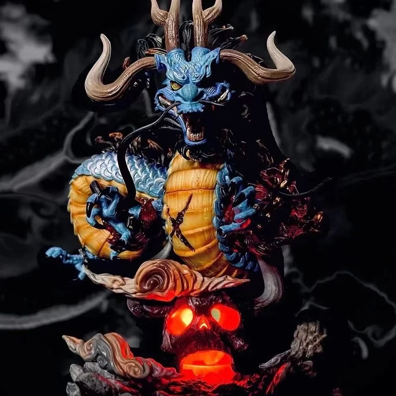 

22cm Anime Figure Gk Kaido Dragon Form Four Emperors With Lamp Pvc Action Figure Model Dolls Antistress Toy For Gift