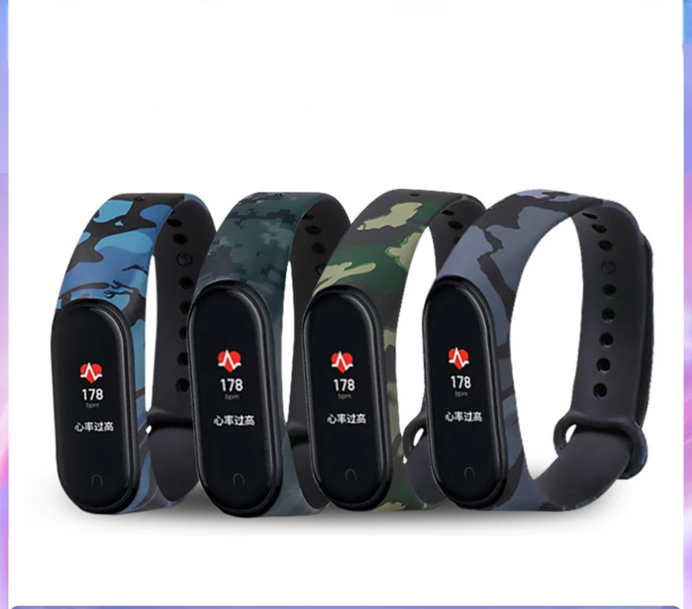 

Camouflage Smart Bracelet For Mi Band 3 4 5 Strap Wristband Replacement Smart Watch Wrist Strap For Xiaomi Mi Band 5 4 3 MiBand