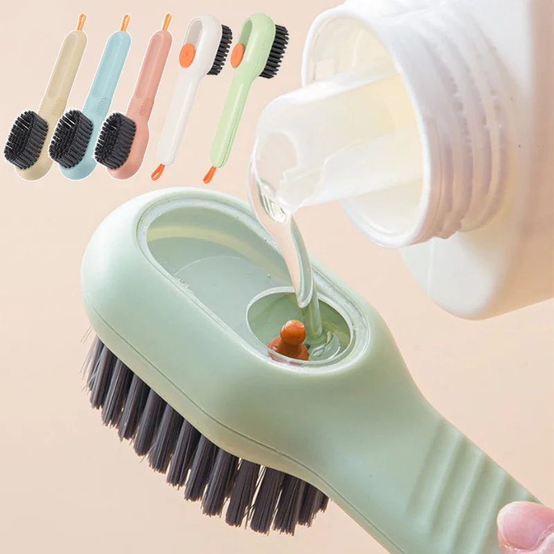 

Multifunction Cleaning Shoe Brush Soft Automatic Liquid Shoe Brush Long Handle Clothes Soap Brush Bathroom Kitchen Clean Tool