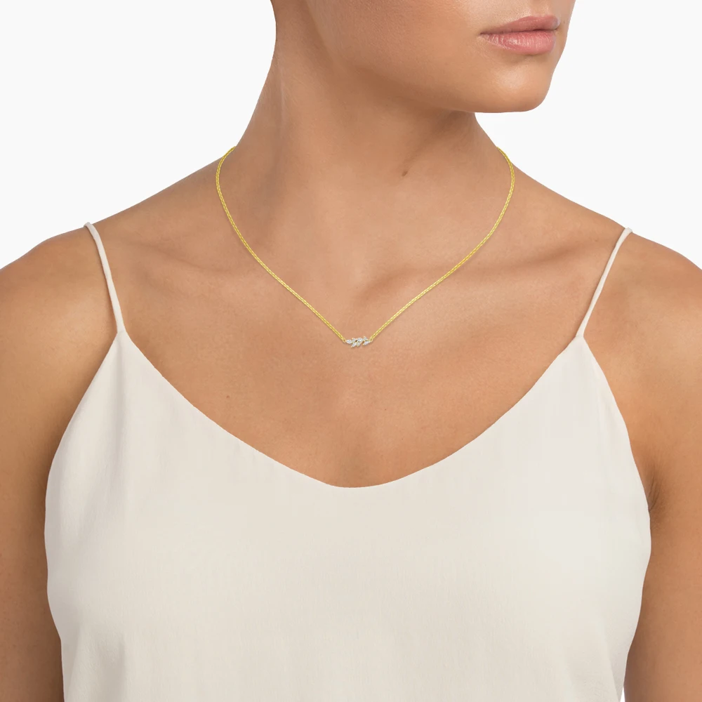 

S925 Sterling Silver Jewelry Ivy Diamond Pendant Necklace
